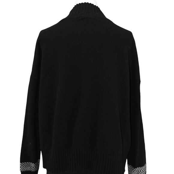 Tommy Hilfiger Women's Black and White Sweatshirt Fair Isle Ski Cabin M - Picture 4 of 6